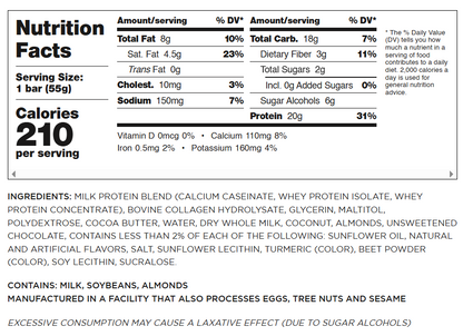 Barebells Original Protein Bars — Coco Caramel Almond facts panel