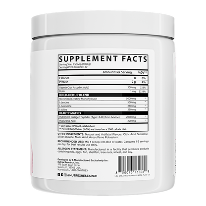 Nutrex Research Creatine for Women — Pink Lemonade facts