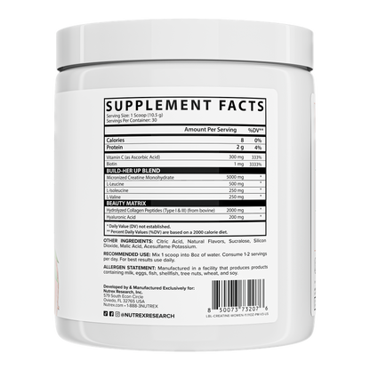Nutrex Research Creatine for Women — Peach Mango facts