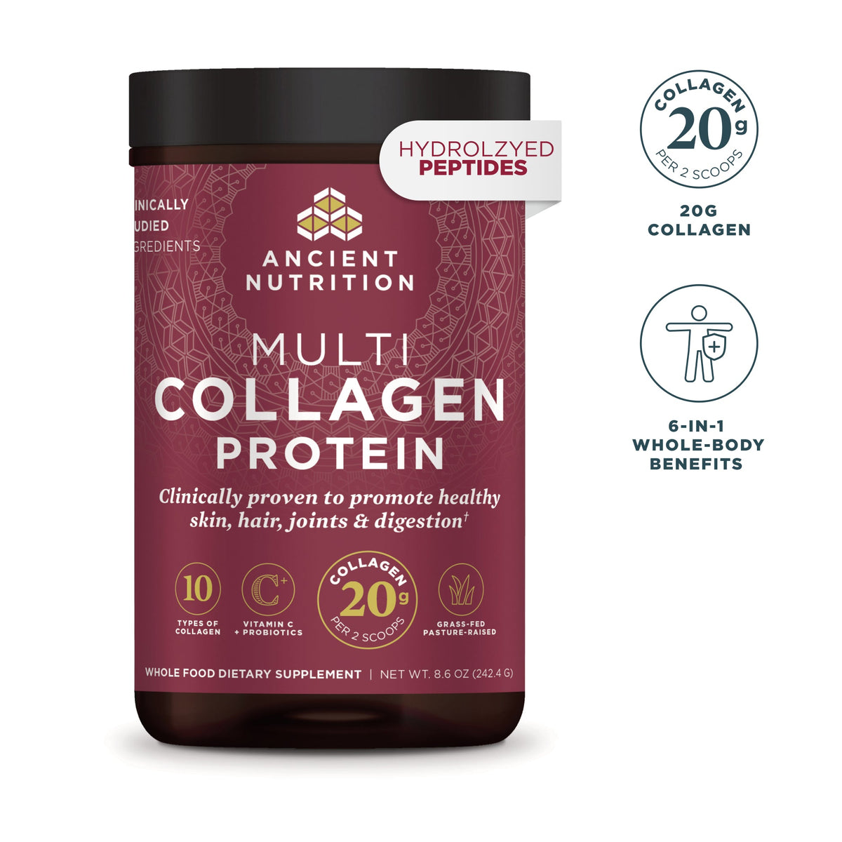 Ancient Nutrition Multi Collagen Protein 24 Serving — Multi Collagen Protein 24 Serving support