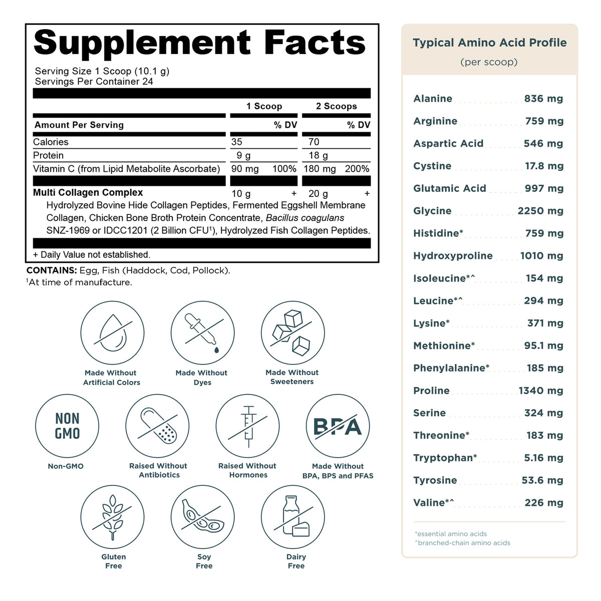 Ancient Nutrition Multi Collagen Protein 24 Serving — Multi Collagen Protein 24 Serving facts