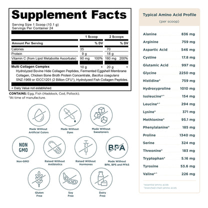 Ancient Nutrition Multi Collagen Protein 24 Serving — Multi Collagen Protein 24 Serving facts