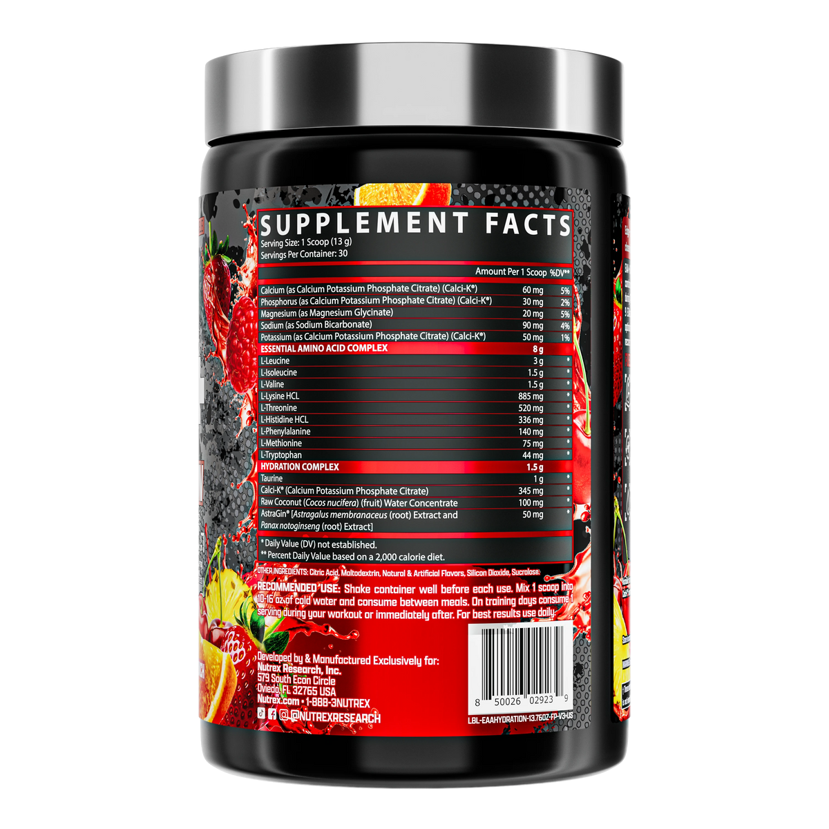 Nutrex Research EAA Hydration — Fruit Punch facts