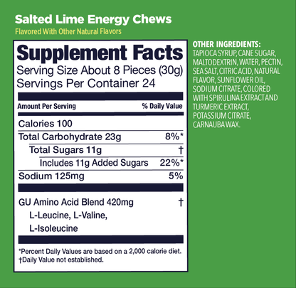 GU Energy Labs Energy Chews — Salted Lime facts