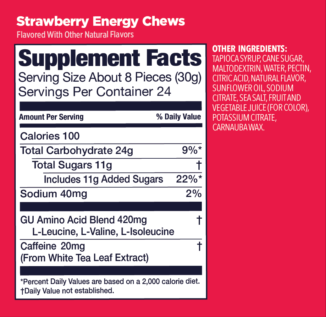 GU Energy Labs Energy Chews — Strawberry facts