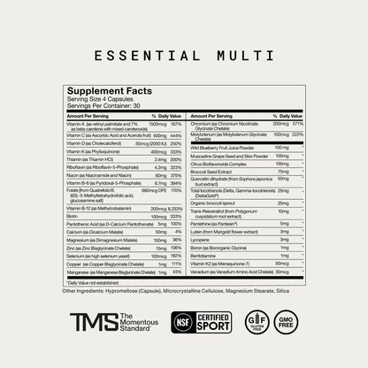 Momentous Essential Multi 120 Capsules — Essential Multi 120 Capsules facts