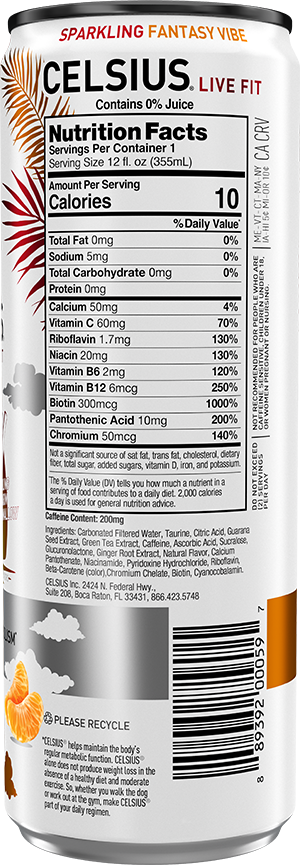 Celsius Energy Drink — Fantasy Vibe facts