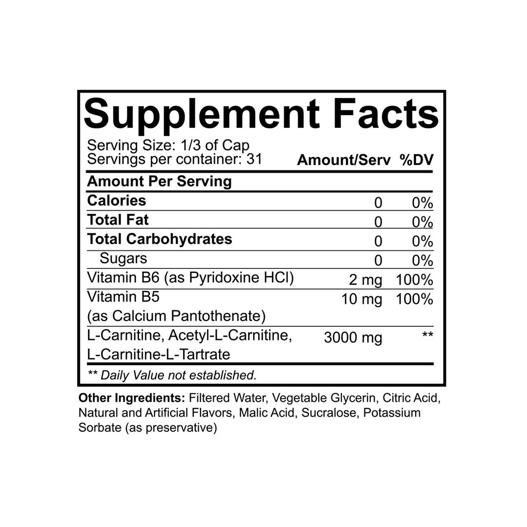 NutraKey Carnitine 3000 — Carnitine 3000 facts