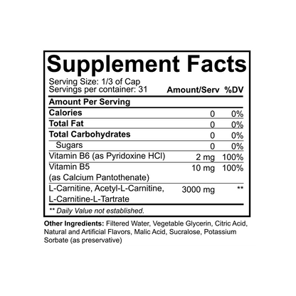 NutraKey Carnitine 3000 — Carnitine 3000 facts