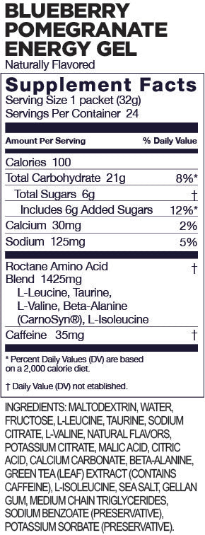 GU Energy Labs Roctane Gels — Blueberry Pomegranate facts