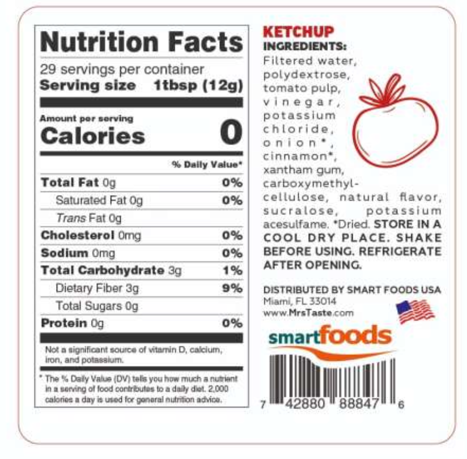 Mrs. Taste Condiments — Ketchup facts