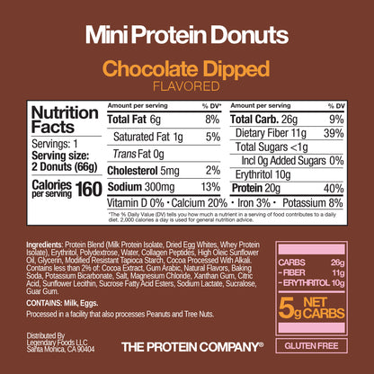 Legendary Foods Protein Donut — Choc Dipped facts