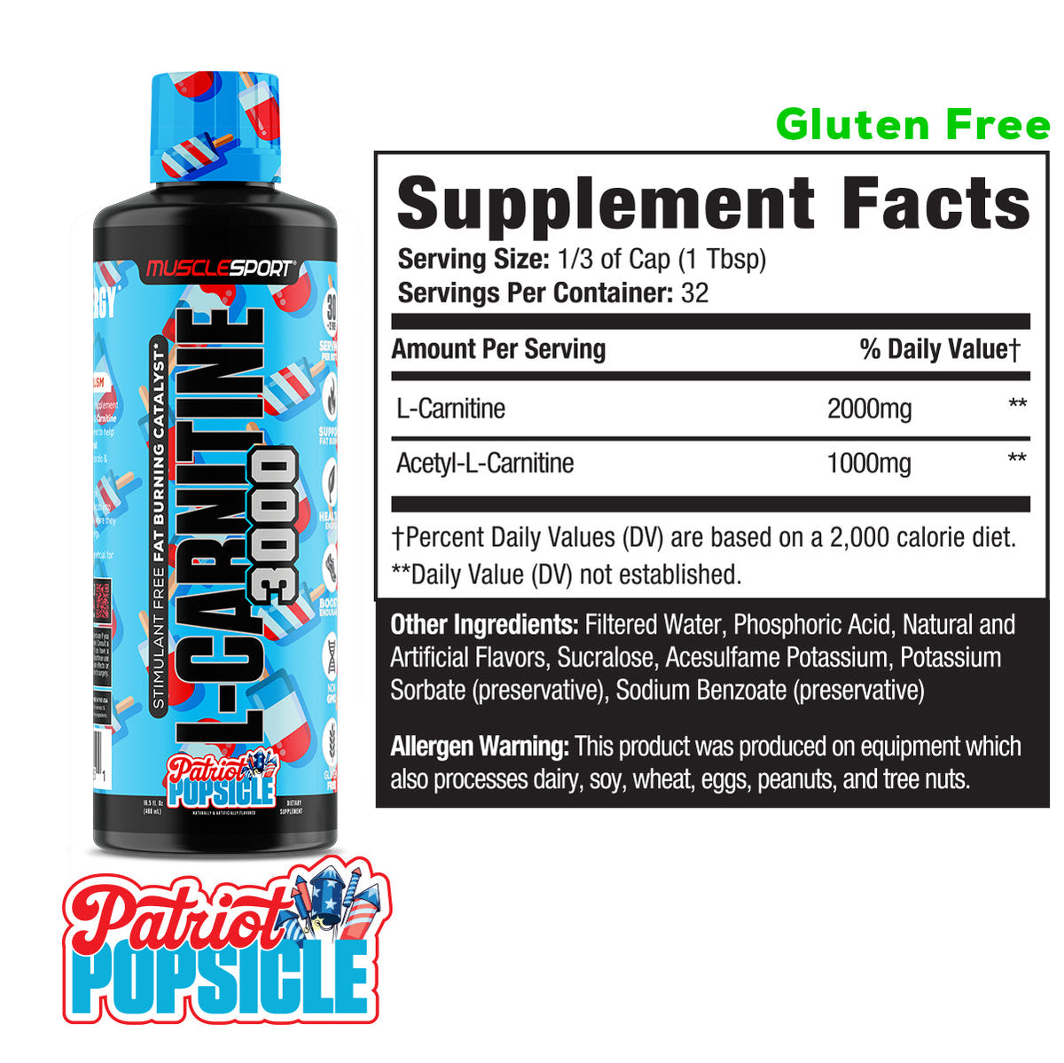 MuscleSport L Carnitine 3000 — L Carnitine 3000 facts