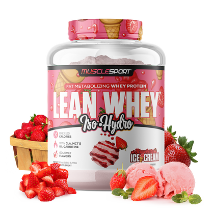MuscleSport Lean Whey — 5lb Strawberry hero