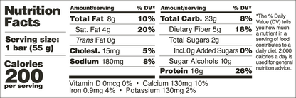 Barebells Soft Protein Bars — Minty Chocolate facts panel