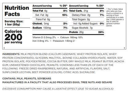 Barebells Original Protein Bars — PB&Jelly facts panel