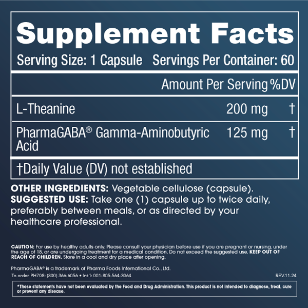 ProHealth Longevity Gaba Calm Plex 60 capsules — Gaba Calm Plex 60 capsules facts