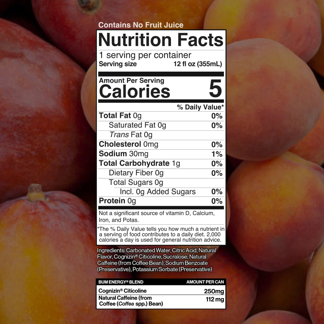 BUM Energy Energy — Peach Mango facts