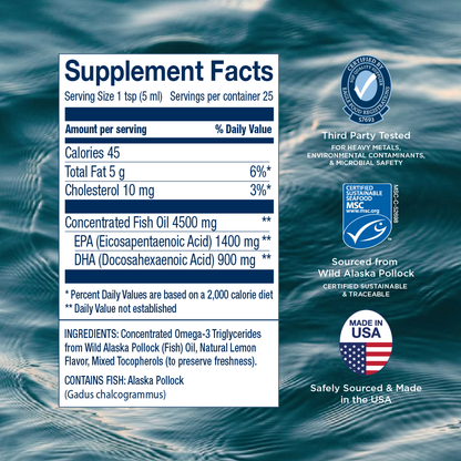 Wiley's Finest Peak Omega 3 Liquid 4oz — Peak Omega 3 Liquid 4oz facts