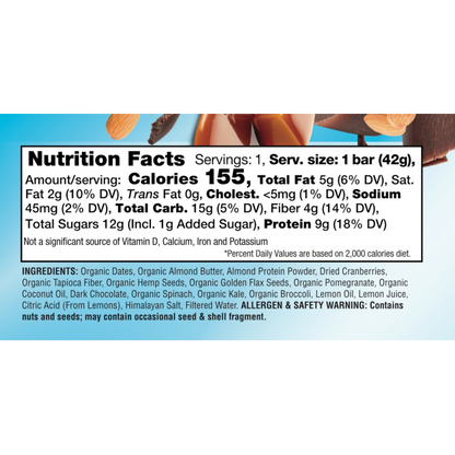 Katia Foods Protein Bar — Almond Dark Chocolate facts