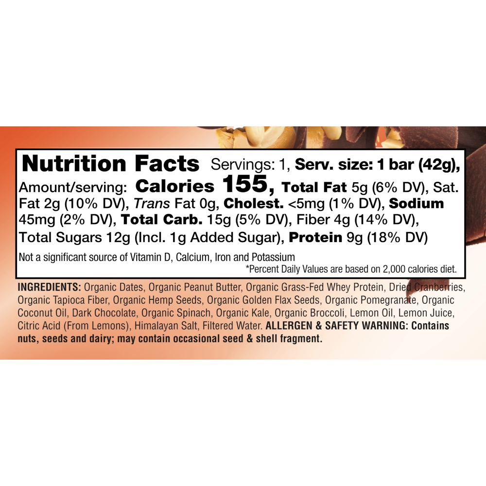 Katia Foods Protein Bar — Peanut Dark Chocolate facts