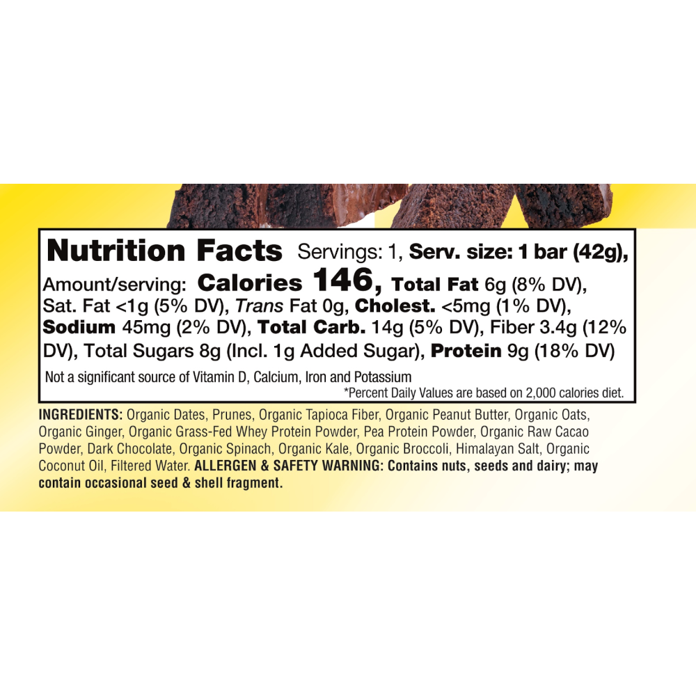 Katia Foods Protein Bar — Cacao Ginger Oat facts
