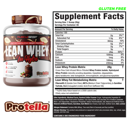 MuscleSport Lean Whey — 5lb Protella facts