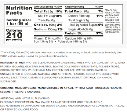 Barebells Protein Bars — Pumpkin facts panel