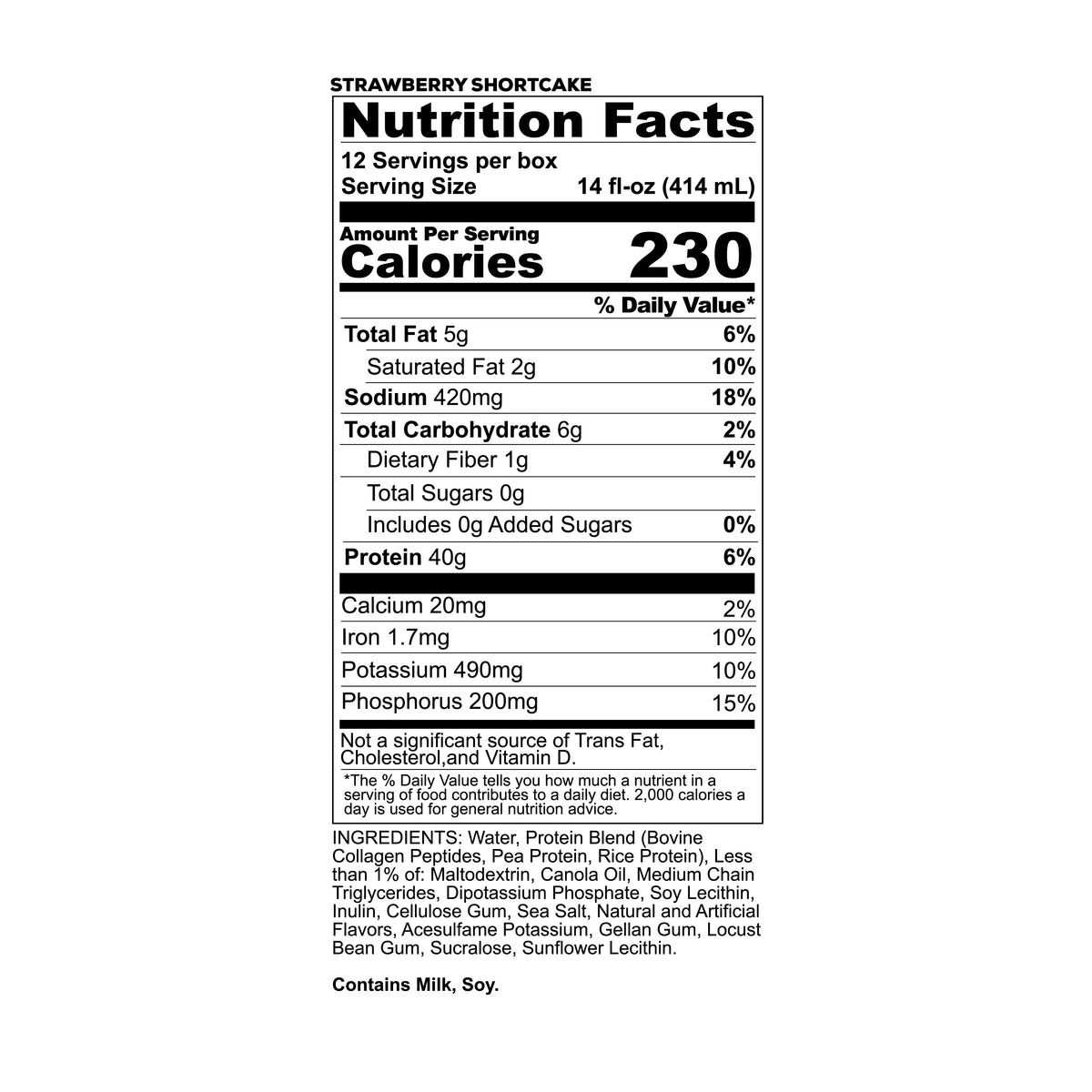 REDCON1 MRE RTD — Strawberry Cake facts