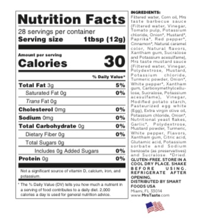 Mrs. Taste Condiments — Mrs Fil A facts