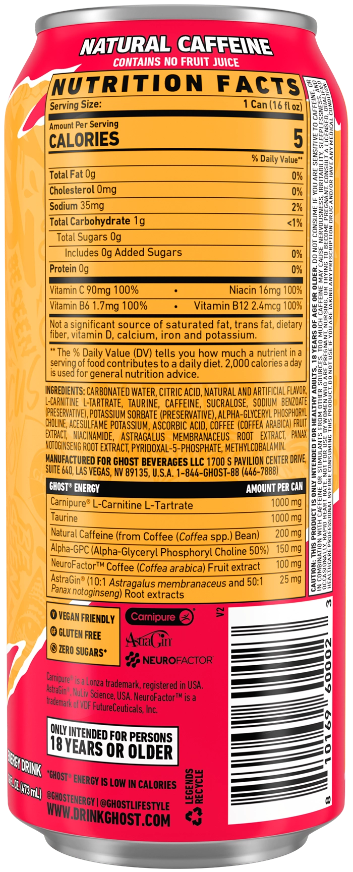 GHOST ENERGY — Strawbango facts