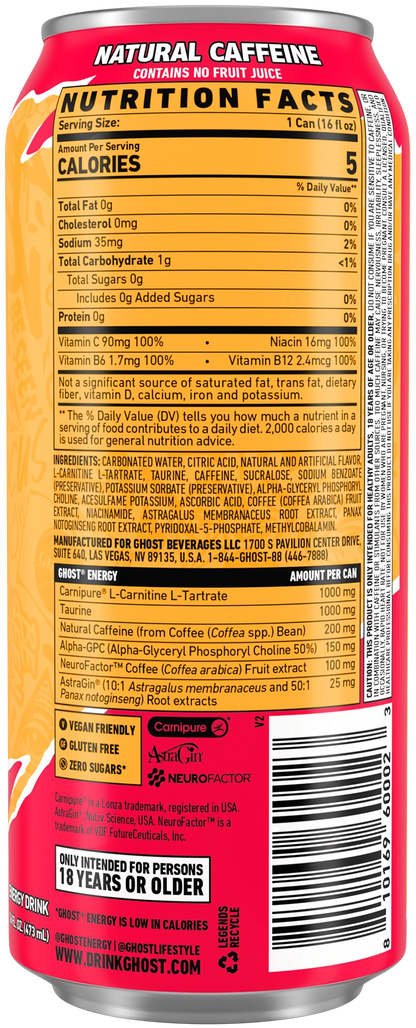GHOST ENERGY — Strawbango facts