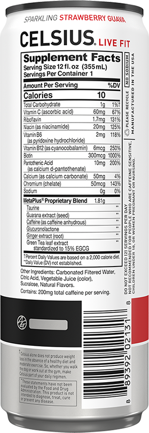 Celsius Energy Drink — Strawberry Guava facts