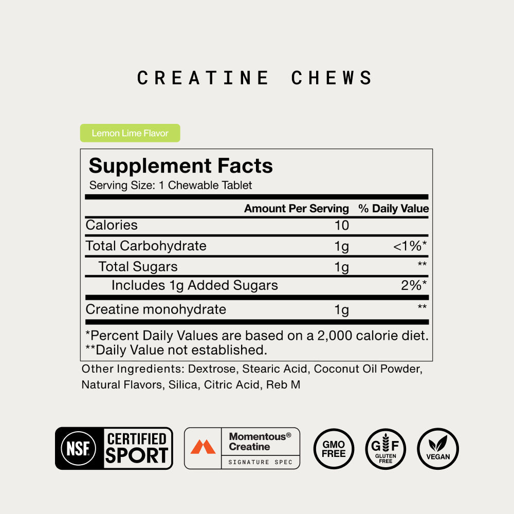 Momentous Creatine Chews 150-Count — Creatine Chews 150-Count facts