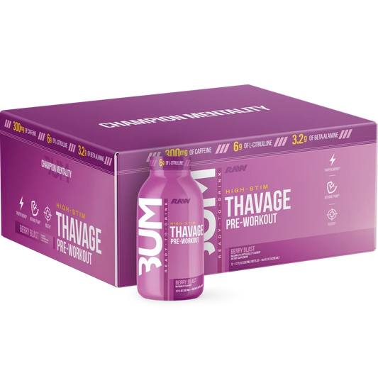 RAW Nutrition Ready-to-Drink Pre-Workout — Berry Blast front packaging