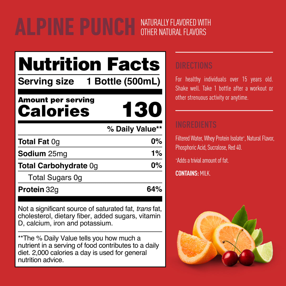 Isopure RTD — Alpine punch facts