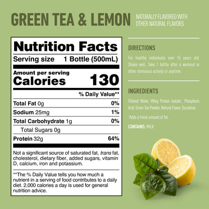 Isopure RTD — Green Tea Lemon facts
