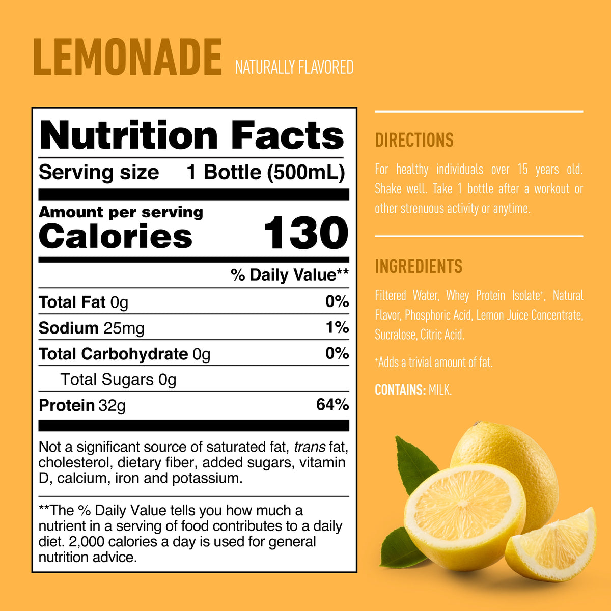 Isopure RTD — Lemonade facts