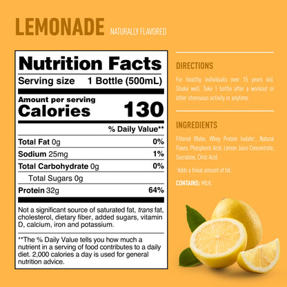 Isopure RTD — Lemonade facts