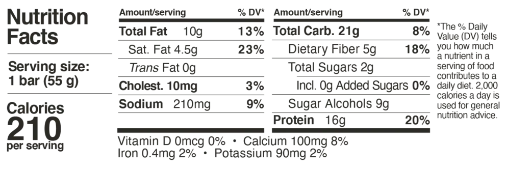 Barebells Soft Protein Bars — Salted Peanut Caramel facts panel