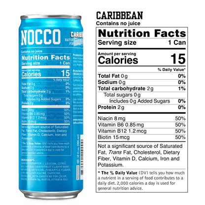 NOCCO RTD — Caribbean 180mg caffeine facts