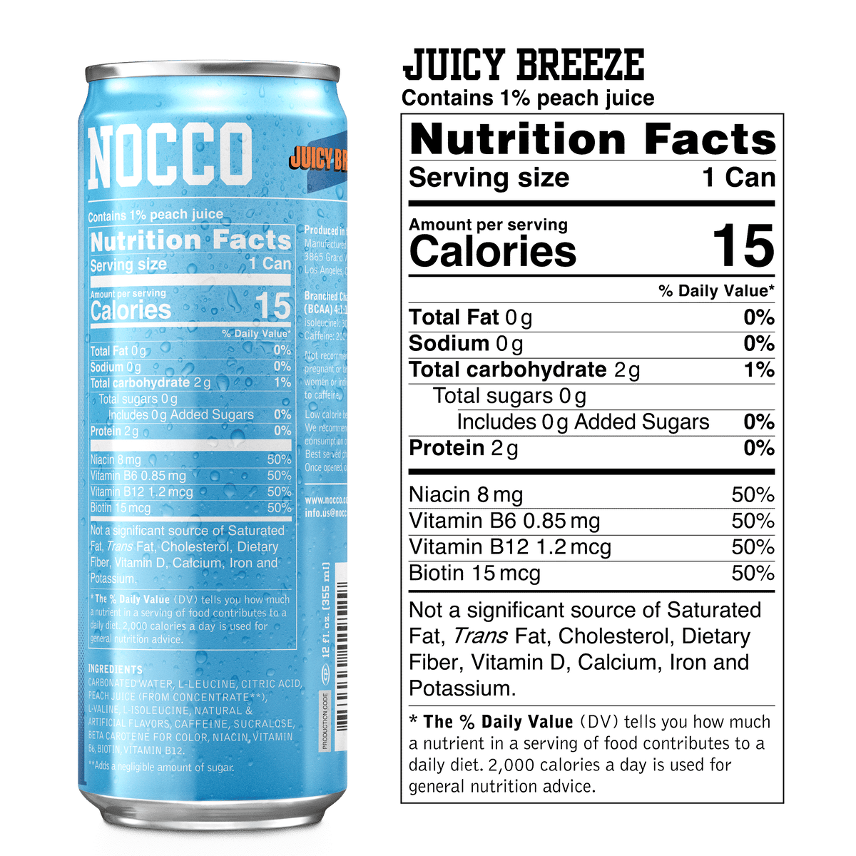 NOCCO RTD — Juicy Breeze facts
