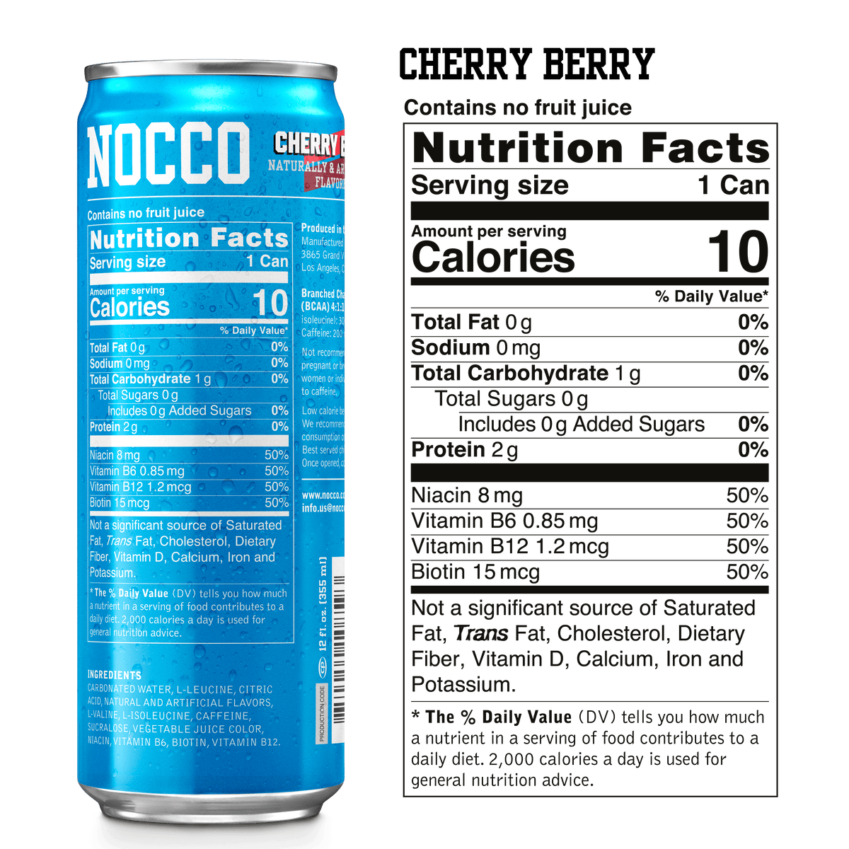 NOCCO RTD — Cherry Berry facts