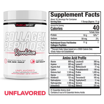 MuscleSport Collagen Peptides 360g — Unflavored facts