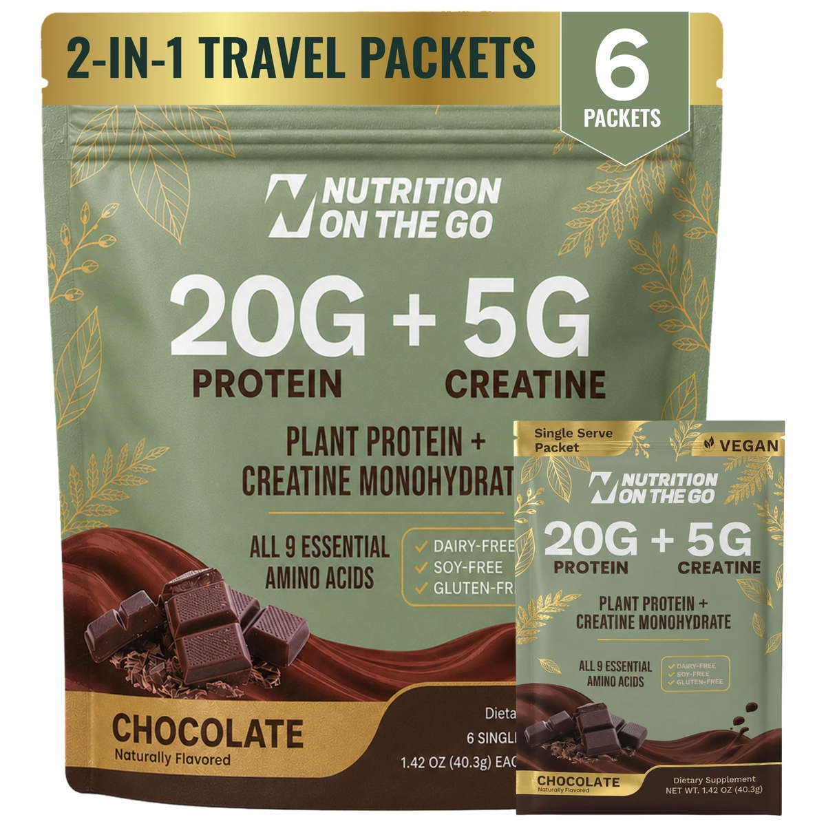 Nutrition On The Go Vegan — 6 serving Chocolate hero