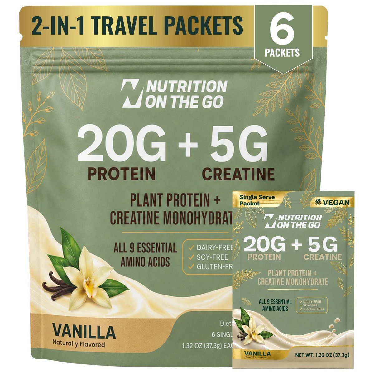 Nutrition On The Go Vegan — 6 serving Vanilla hero