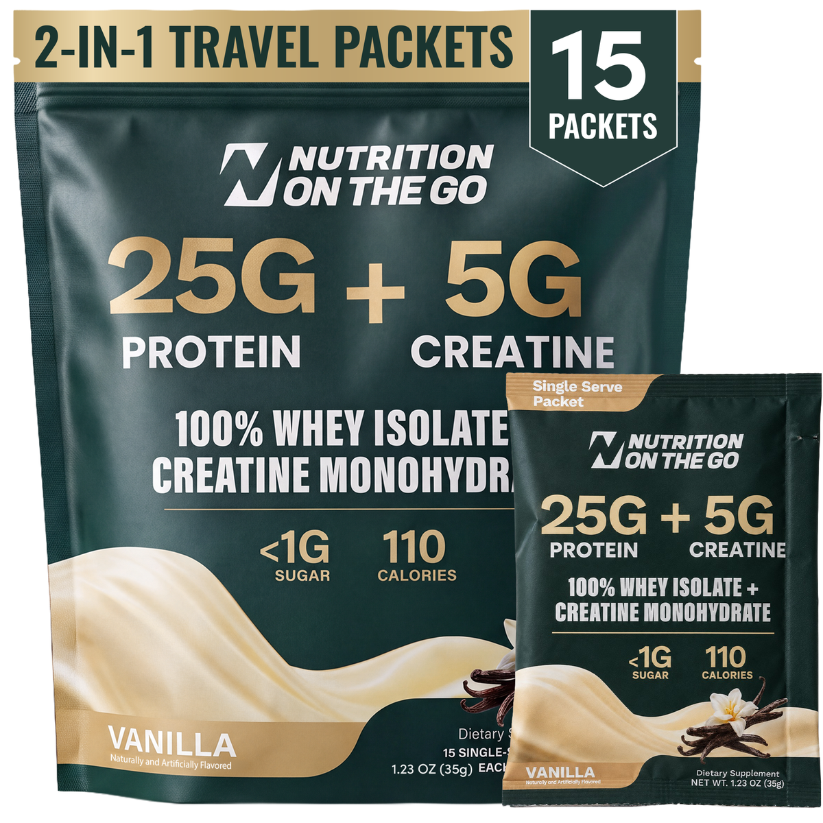 Nutrition On The Go Protein + Creatine — Vanilla Single Serving hero