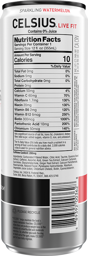 Celsius Energy Drink — Sparkling Watermelon facts