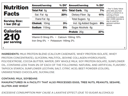 Barebells Original Protein Bars — Wild Cherry facts panel