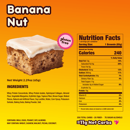 Prime Bites Protein Brownie — Banana Nut facts